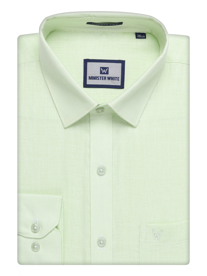 Mens Pastel Green Cotton Shirt
