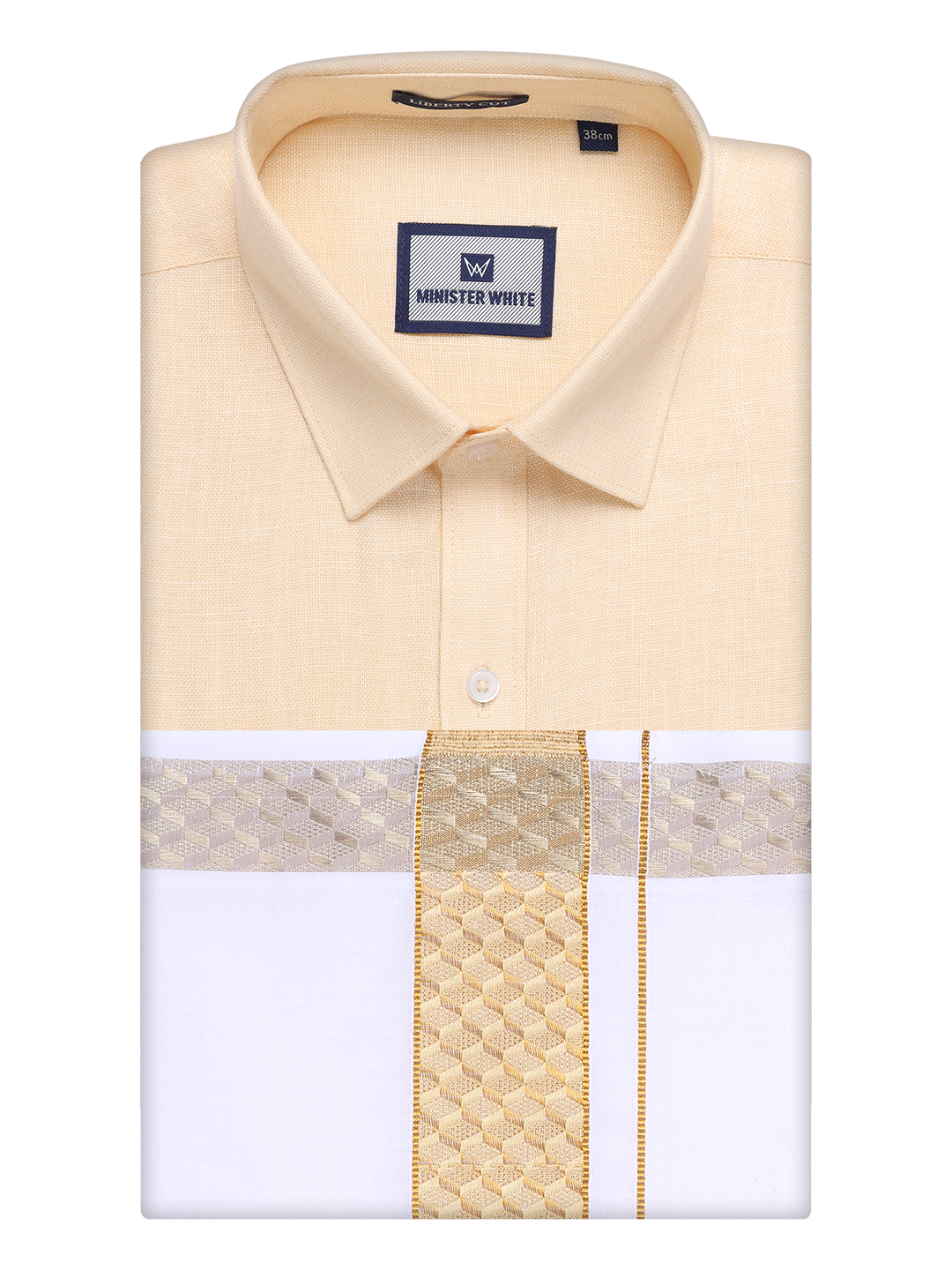 Mens Sandal Shirt with Matching jacquard Weave Border Dhoti Combo Marsh