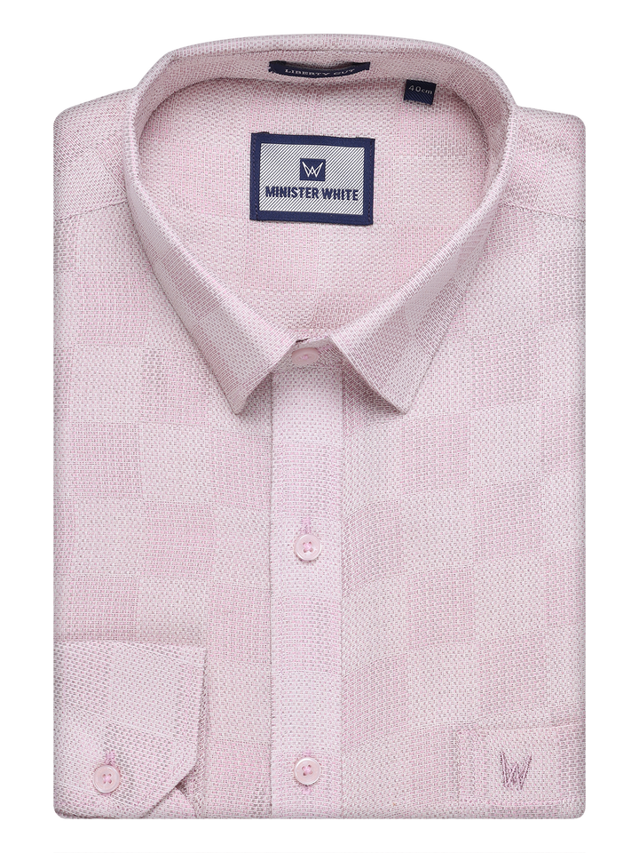 Mens Rose Tissue Jacquard Shirt by Minister White