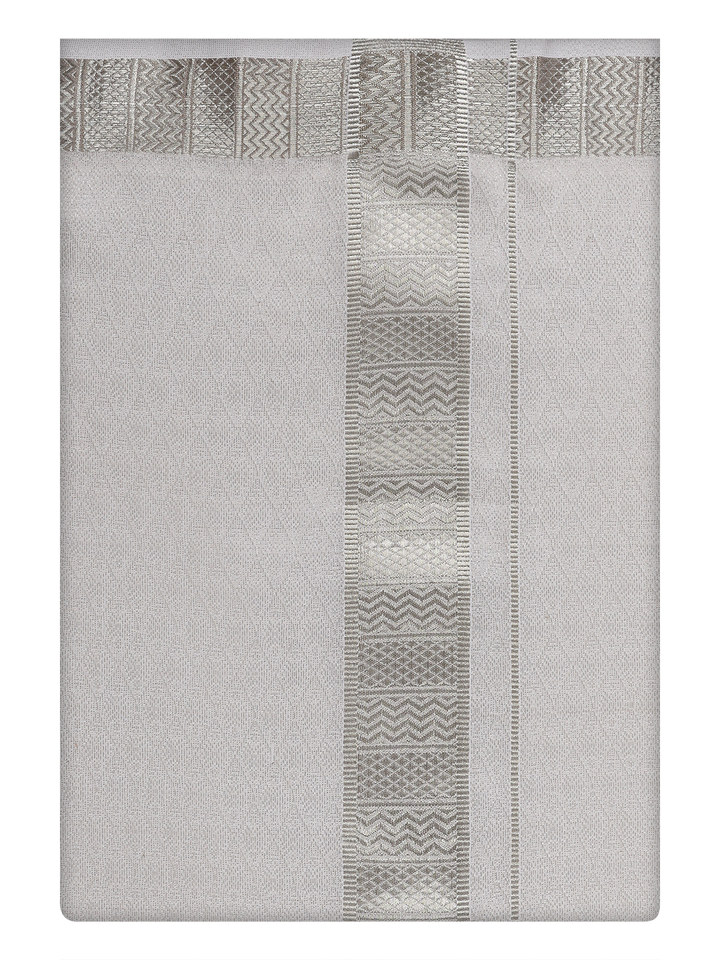 Mens Silver Tissue Dhoti by Minister White