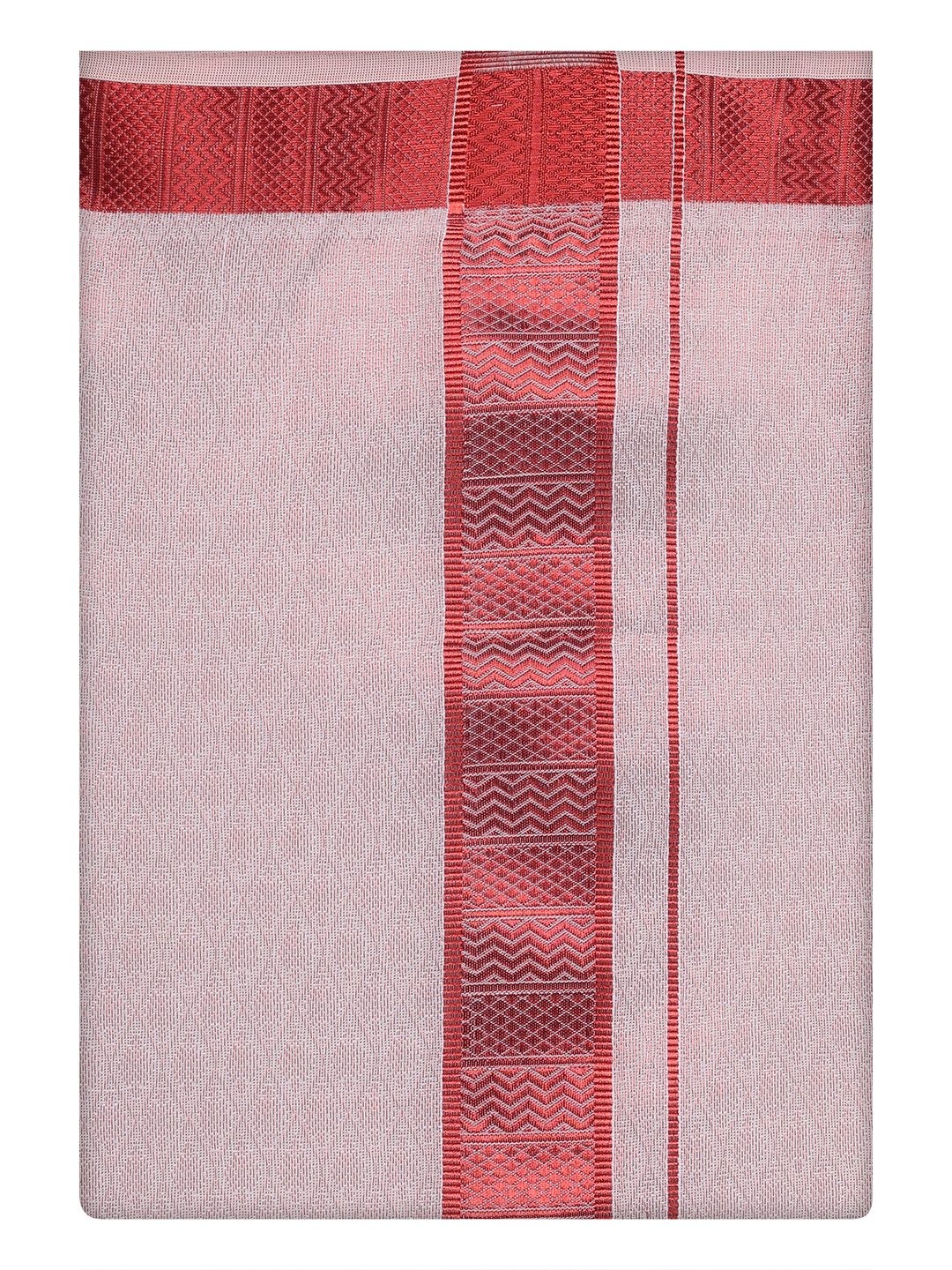 Mens Maroon Tissue Jacquard Dhoti by Minister White