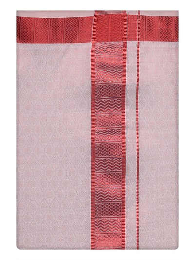 Mens Maroon Tissue Jacquard Dhoti by Minister White