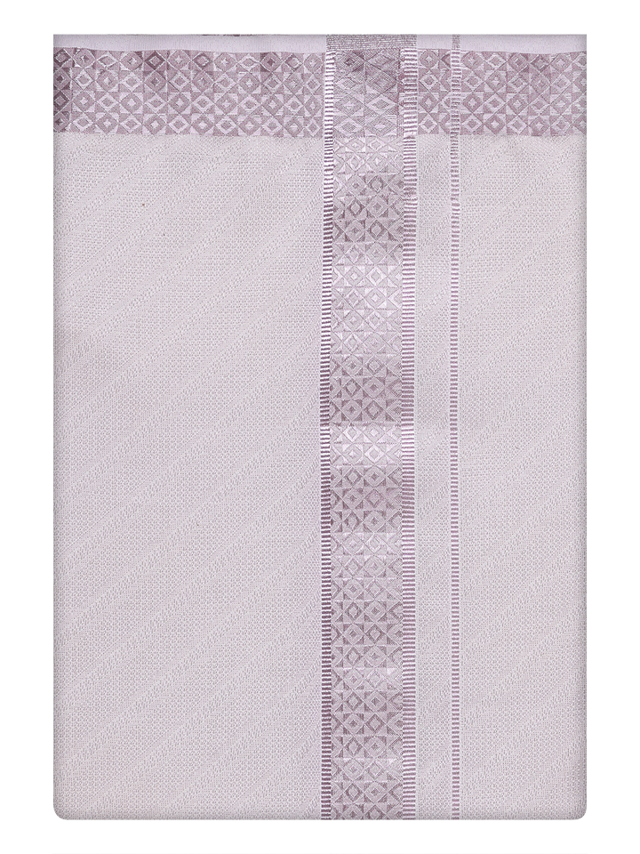 Mens Light Rose Tissue Dhoti by Minister White