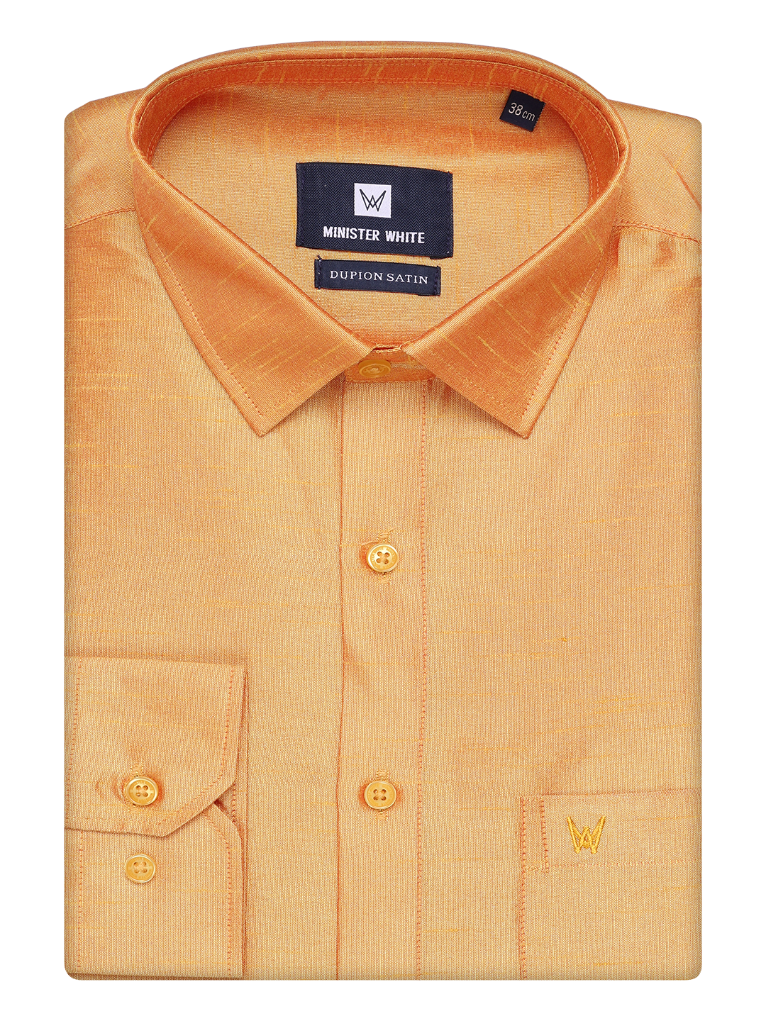 Mens Yellow Dupion Satin Color Shirt by Minister White