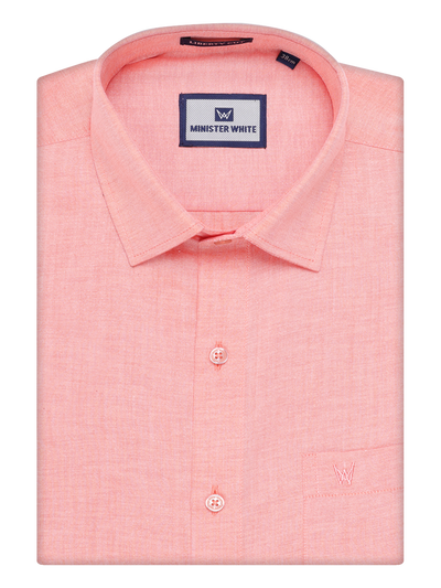 Men's Cotton Peach Shirt Wedding Kandala