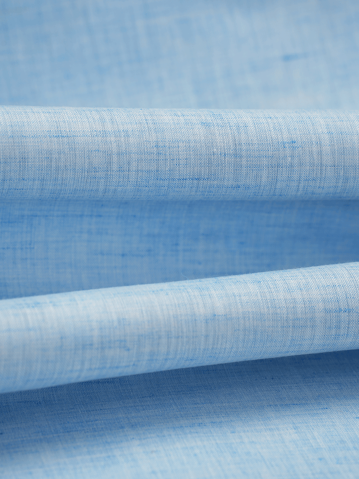 Men's Plain Linen Slub Sky Blue Color Shirt Fabric Beetal