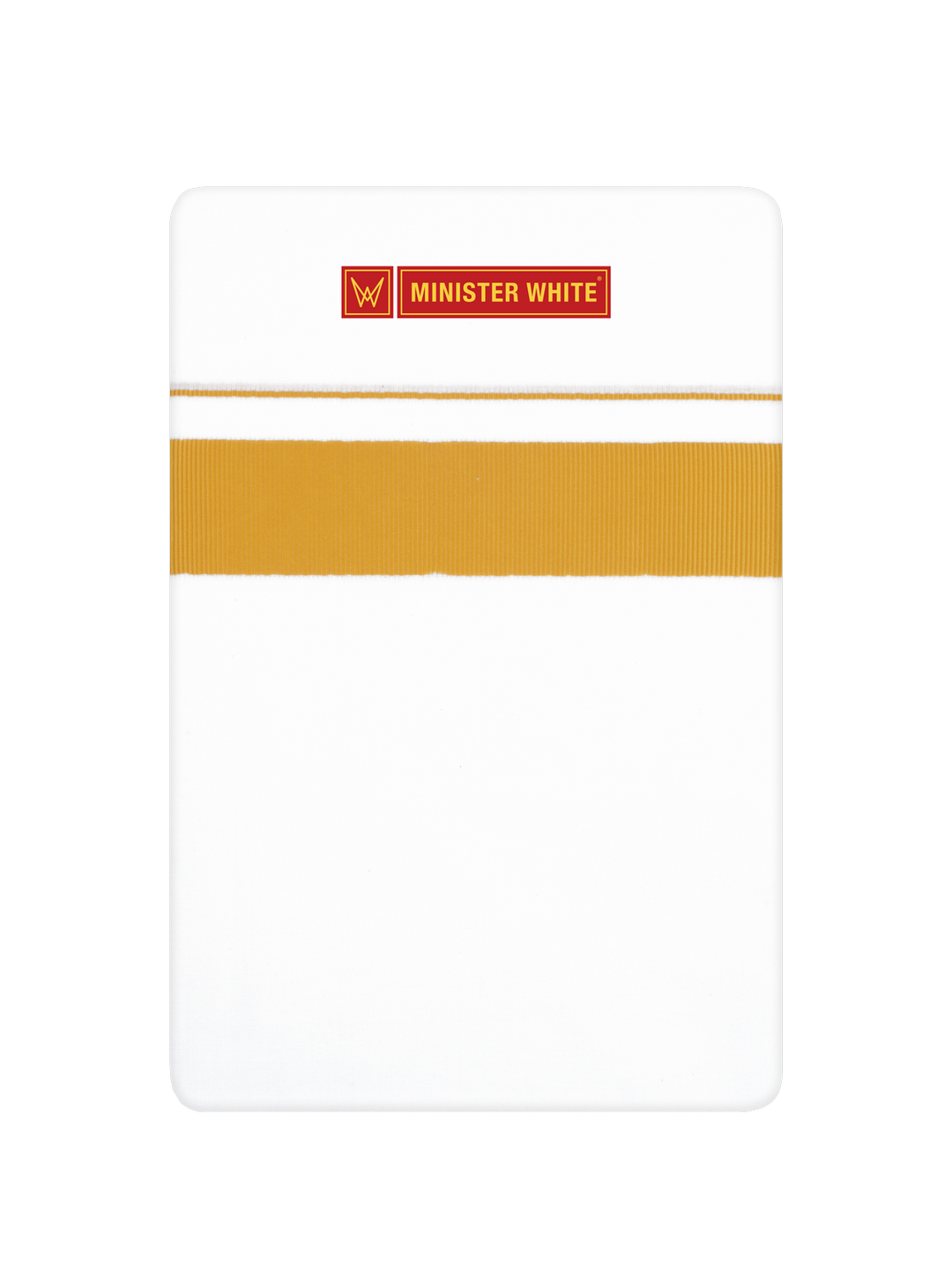 Men’s White Cotton Single Layer Dhoti with Mustard Fancy Border Janatha