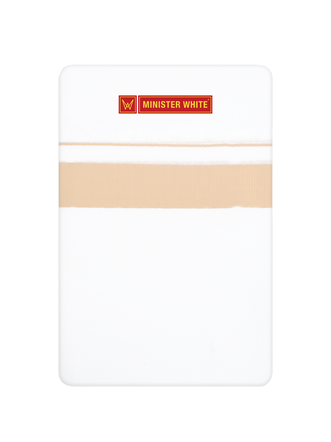 Men’s White Cotton Single Layer Dhoti with Light Orange Fancy Border Janatha