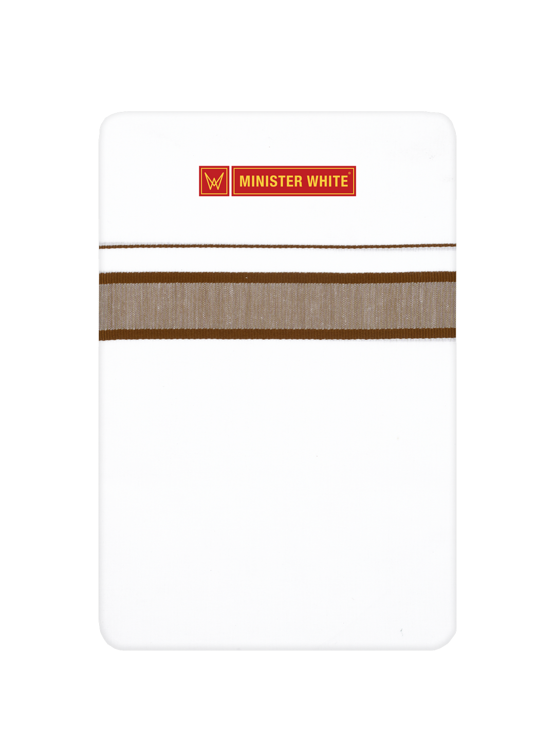 Men’s White Cotton Single Layer Dhoti with Coffee Brown Fancy Border True Value