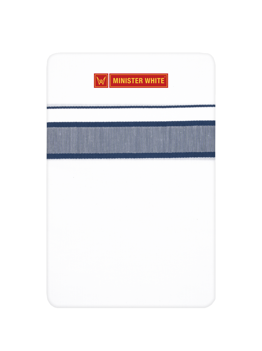 Men’s White Cotton Single Layer Dhoti with Navy Fancy Border True Value