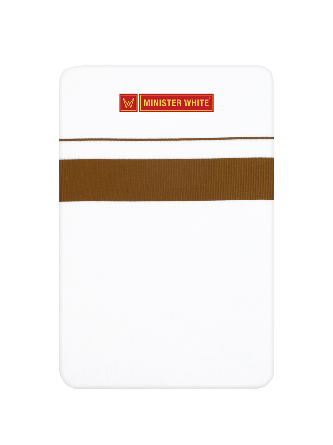 Men’s White Cotton Single Layer Dhoti with Coffee Brown Fancy Border Janatha