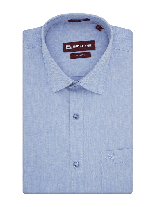 Men's Cotton Regular Fit Sky Blue Colour Shirt Festive
