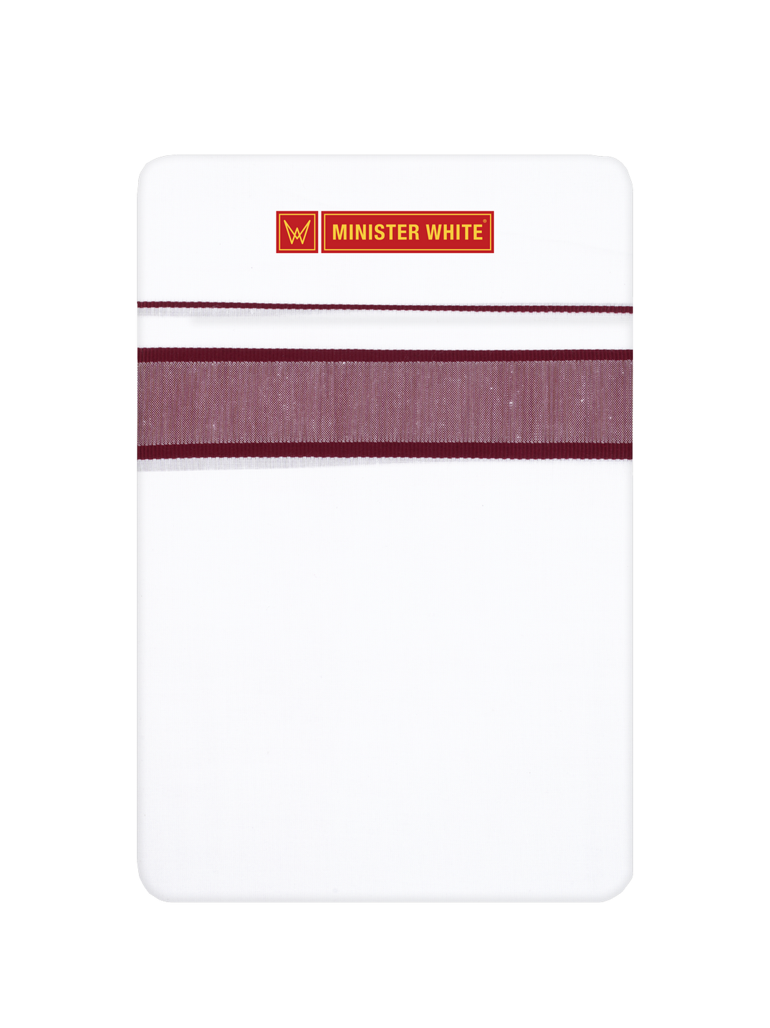 Men’s White Cotton Single Layer Dhoti with Burgundy Fancy Border True Value