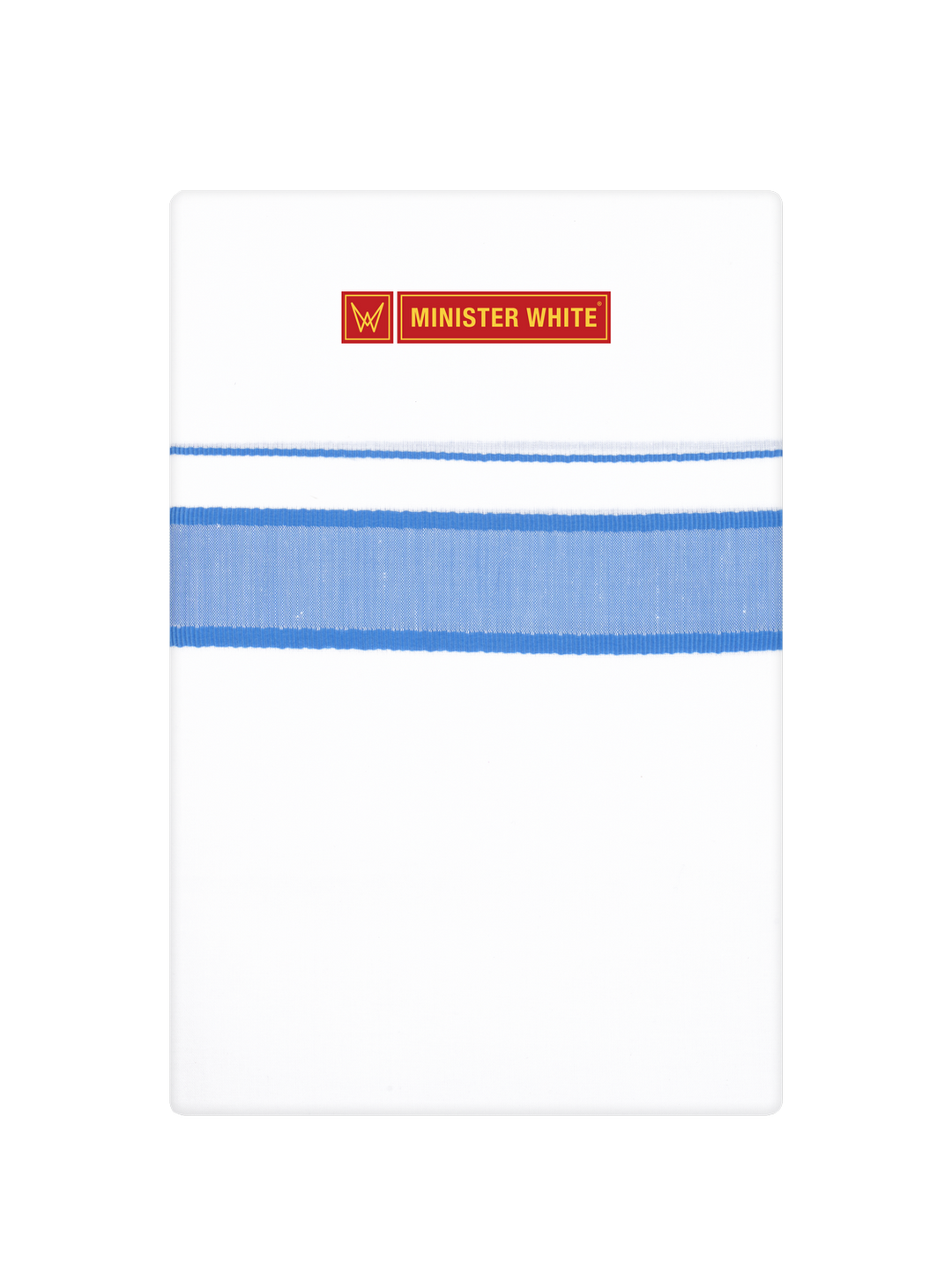 Men’s White Cotton Single Layer Dhoti with Royal Blue Fancy Border True Value
