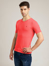 Men's Coral Regular Fit V-Neck T-Shirt Caliber