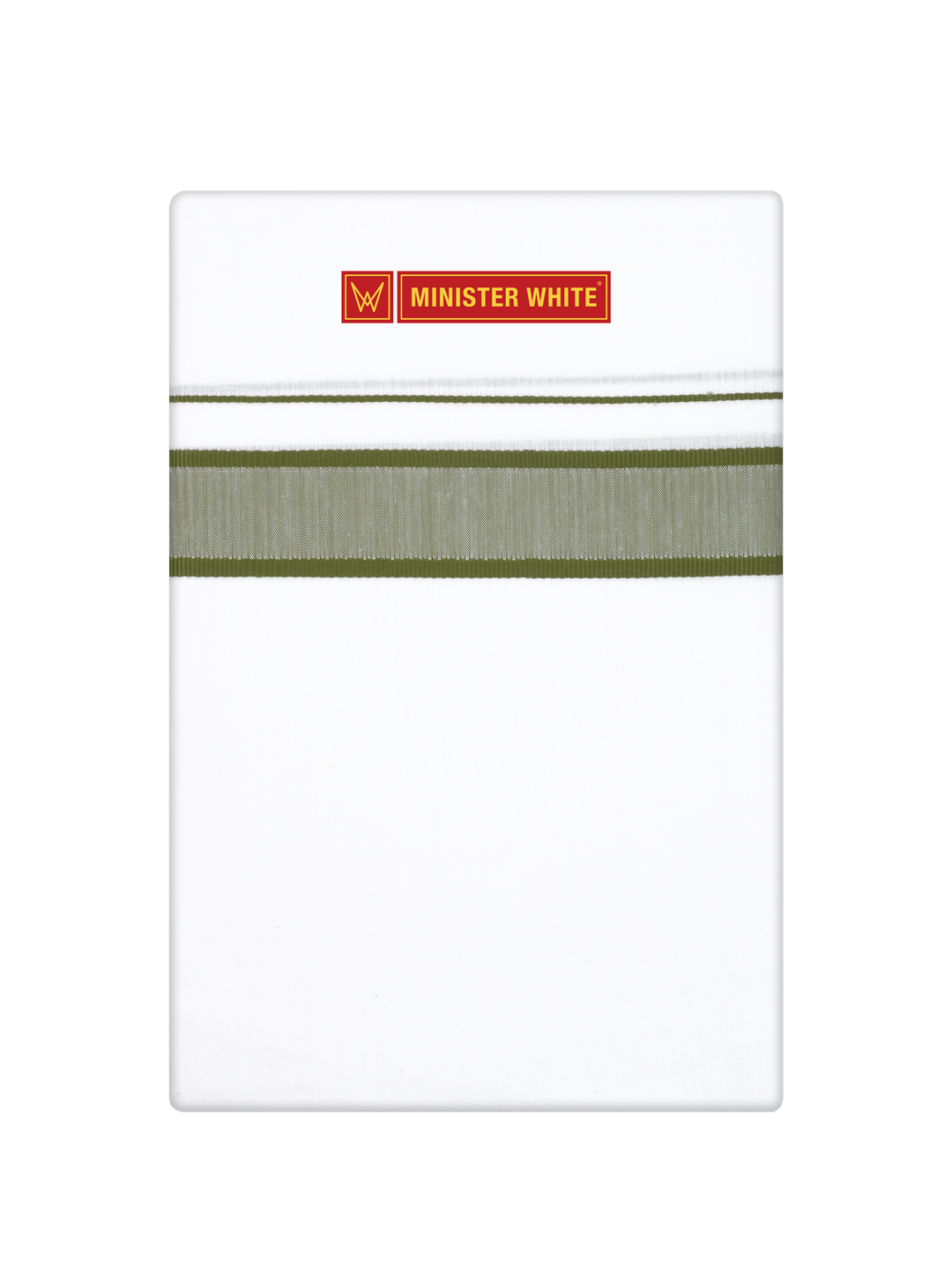 Men’s White Cotton Single Layer Dhoti with Grass Green Fancy Border True Value