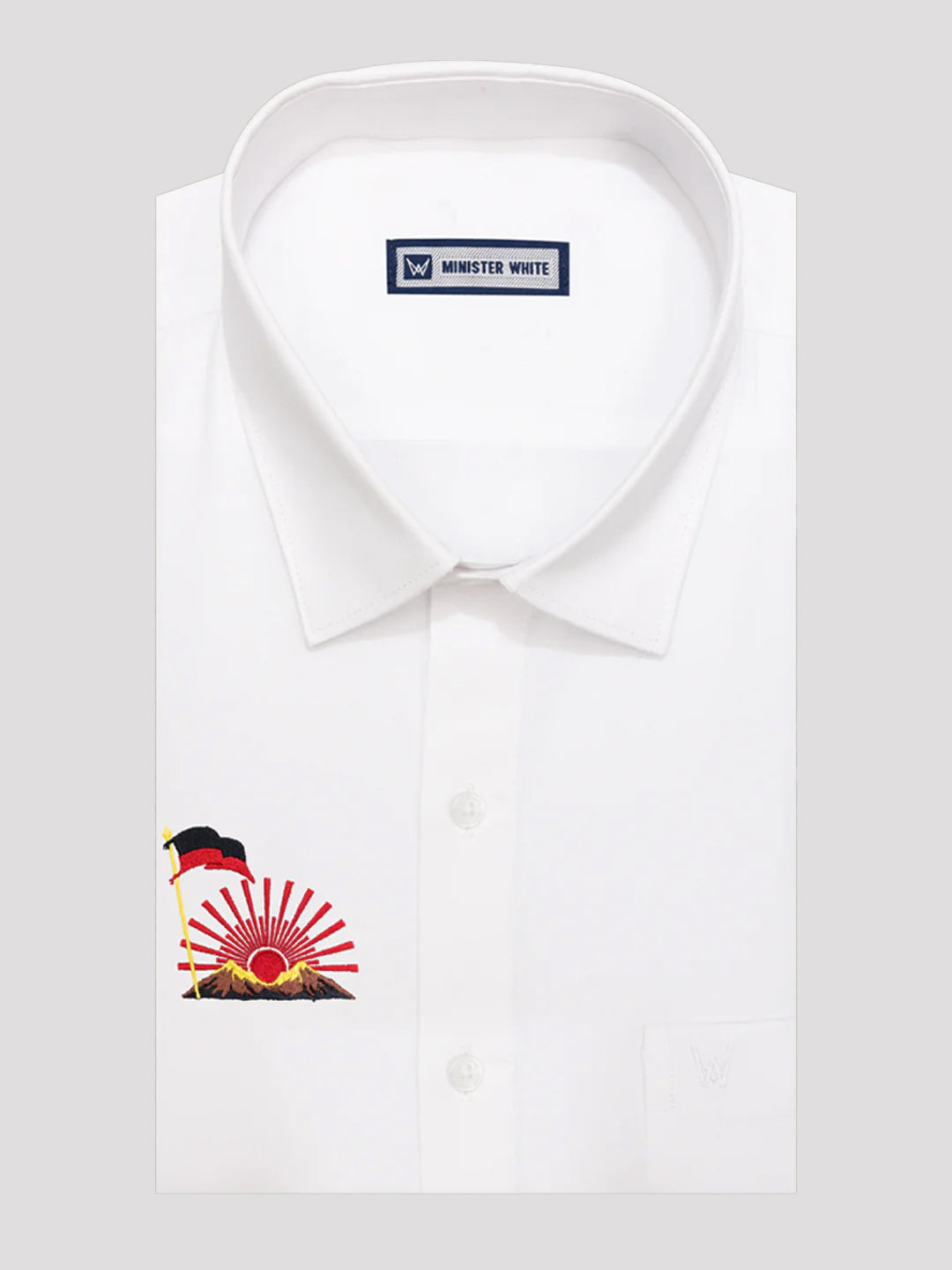 DMK Flag Printed Men's White Blended Cotton Regular Fit Shirt 