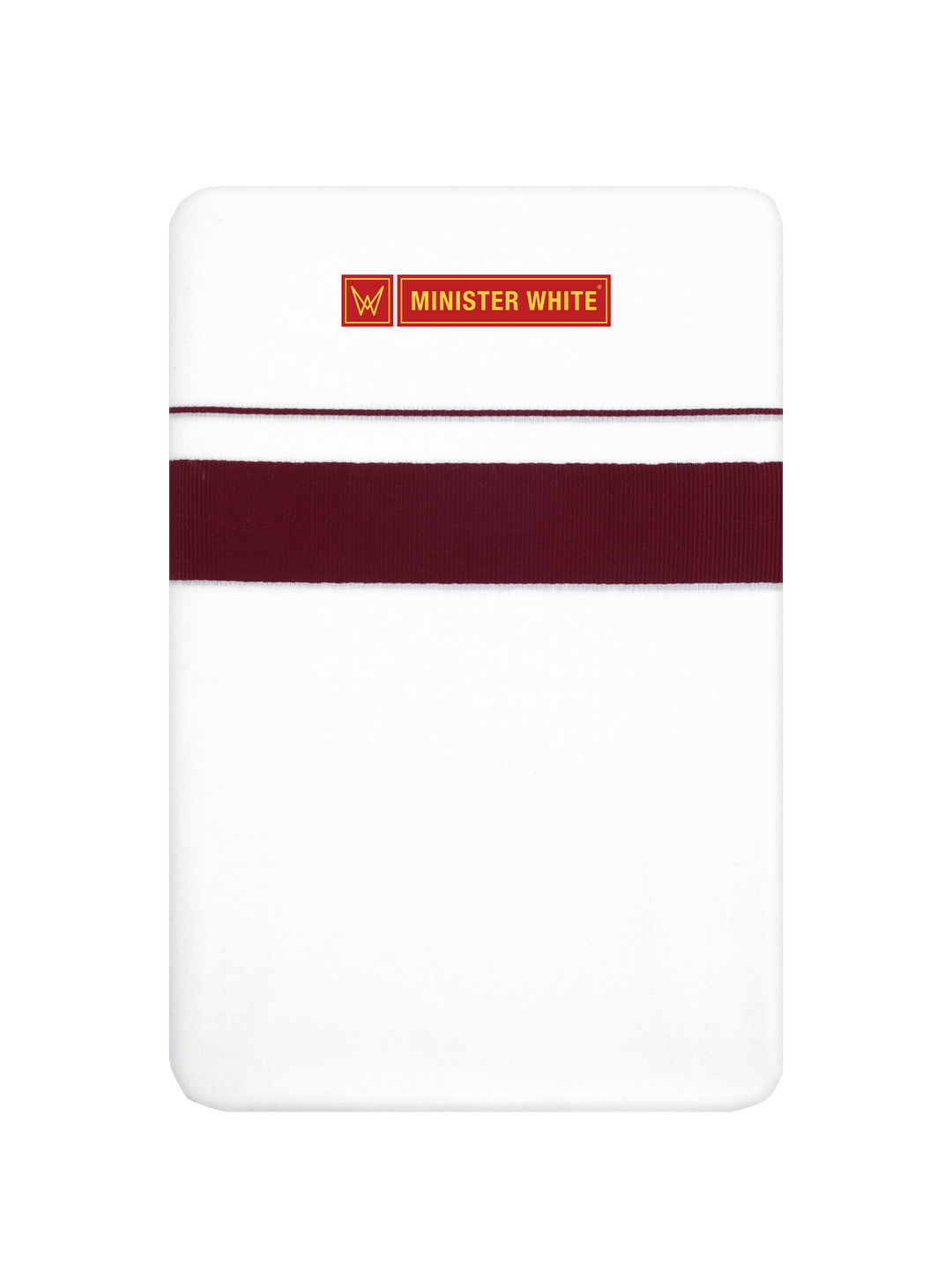 Men’s White Cotton Single Layer Dhoti with Burgundy Fancy Border Janatha