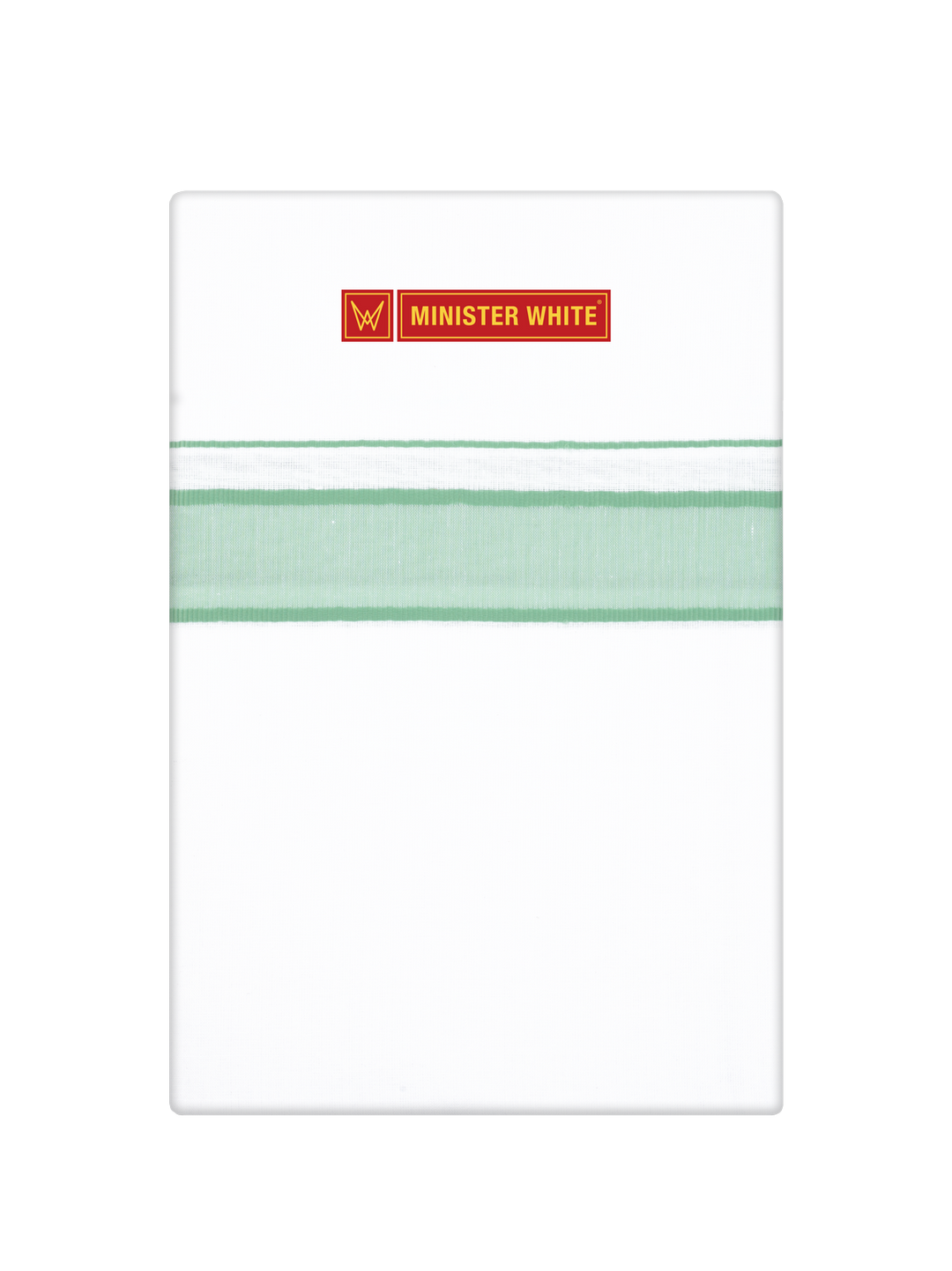Men’s White Cotton Single Layer Dhoti with Lime Green Fancy Border True Value