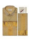 Mens Art Silk Gold Full Sleeves Shirt with 2 1/2