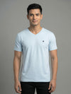 Men's White Regular Fit V-Neck T-Shirt Caliber
