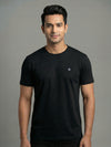 Men's Black Regular Fit Round Neck T-Shirt Crisper