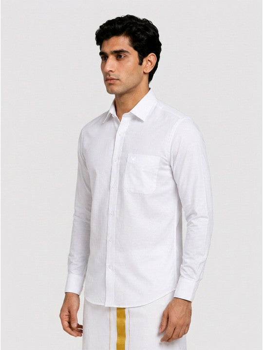 Mens Cotton Smart Fit White Shirt Attitude