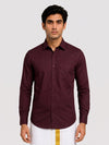 Mens Cotton Regular Fit Maroon Colour Shirt Divine Touch