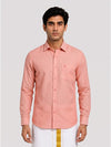 Mens Cotton Coral Colour Regular Fit Shirt Diamond