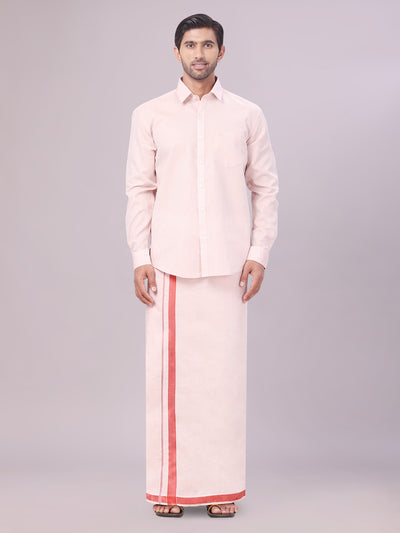 Men's Tissue Maroon Colour Dhoti Shirt Wedding Combo Maverick