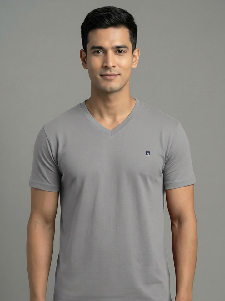 Men's Anthra Regular Fit V-Neck T-Shirt Caliber