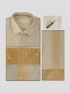 Men's Art Silk Medium Gold Jacquard Full Sleeves Shirt with 4