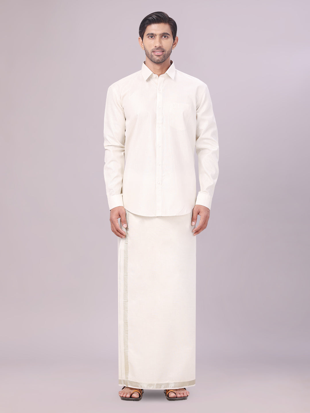 Men's Tissue Water Color Dhoti Shirt Wedding Combo Maverick
