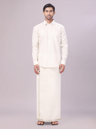Men's Tissue Water Color Dhoti Shirt Wedding Combo Maverick