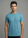 Men's Firozi Regular Fit Round Neck T-Shirt Crisper