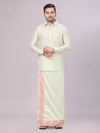 Mens Art Silk Pista Green Full Sleeves Shirt with 3 1/2