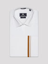 Mens White Wedding Shirt with Dhoti Combo - Aura_White