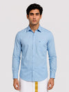 Mens Cotton Regular Fit Sky Blue Colour Shirt Divine Touch