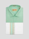 Men's Sea Green Color Shirt with Matching Fancy Printed Border Dhoti Combo Casper Trends