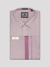 Men's Tissue Rose Color Flexi Dhoti Shirt Wedding Combo Maverick Flexi