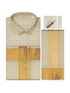 Mens Art Silk Cream Full Sleeves Shirt with 2 1/2