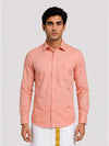 Mens Cotton Regular Fit Peach Colour Shirt Divine Touch