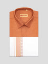 Men's Brown Color Shirt with Matching Fancy Printed Border Dhoti Combo Casper Trends