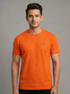 Men's Peach Regular Fit Round Neck T-Shirt Crisper