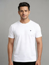 Men's White Regular Fit Round Neck T-Shirt Crisper