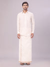 Mens Light Copper Tissue Jacquard Shirt with Matching Dhoti Combo Zeus
