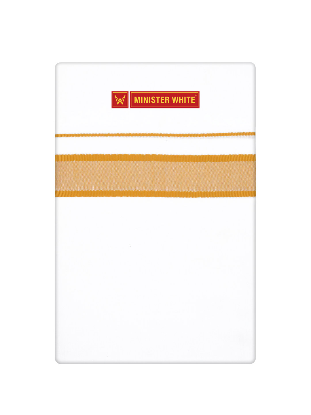 Men’s White Cotton Single Layer Dhoti with Mustard Fancy Border True Value