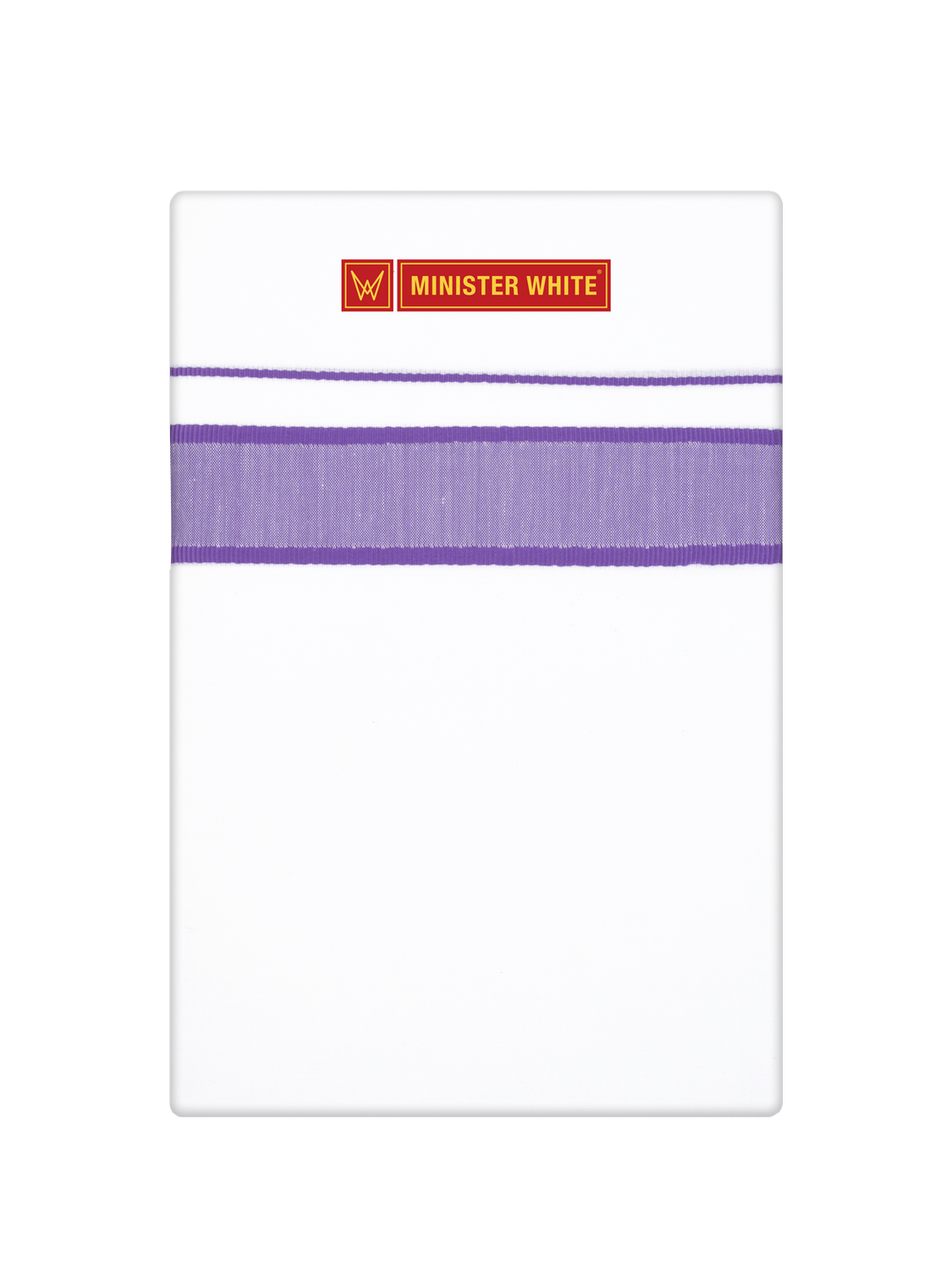 Men’s White Cotton Single Layer Dhoti with Lavender Fancy Border True Value