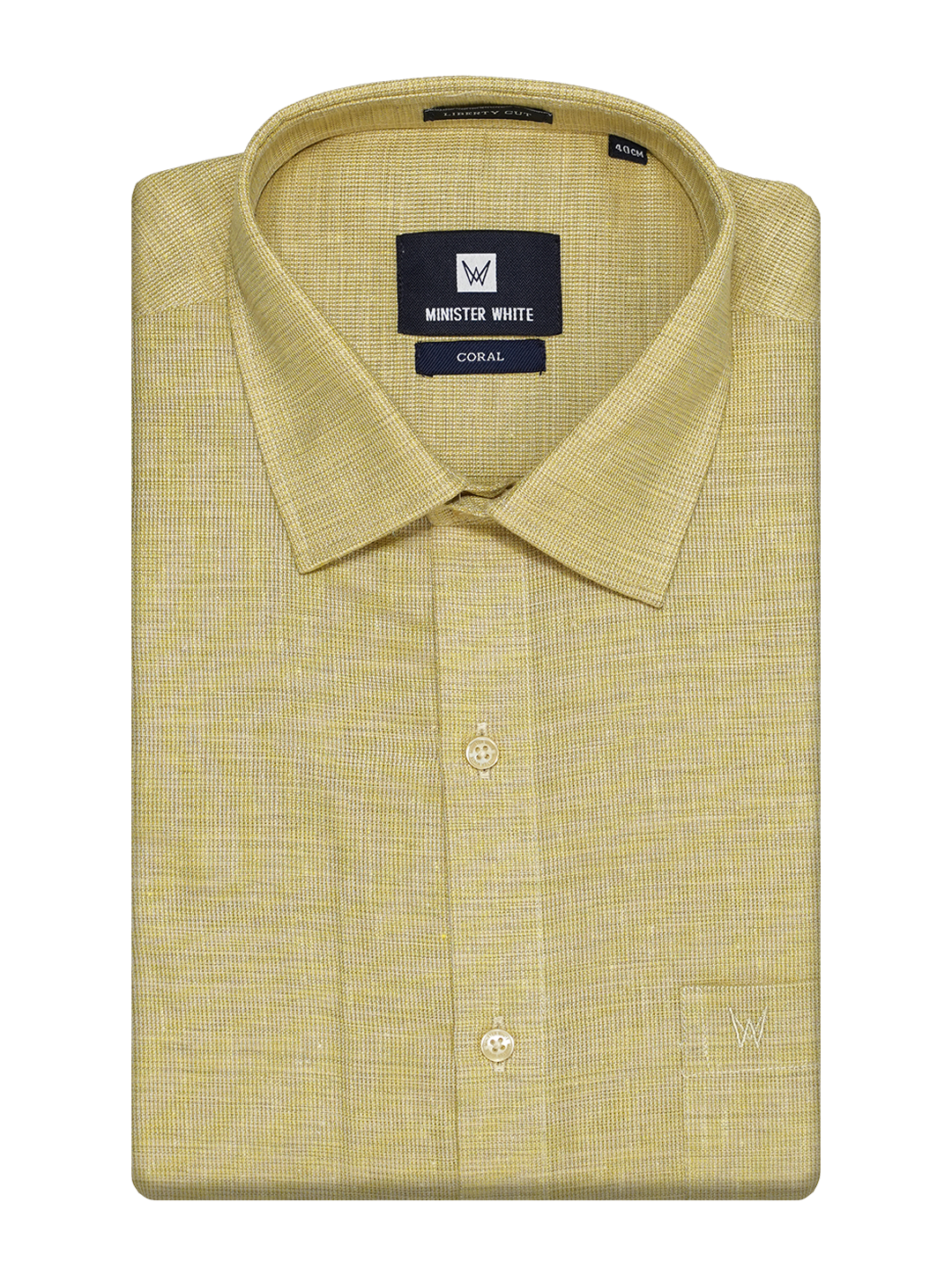 Mens Starch Cotton Olive Green Colour Regular Fit Shirt Coral