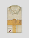 Men's Art Silk Cream Full Sleeves Shirt with 2 1/2